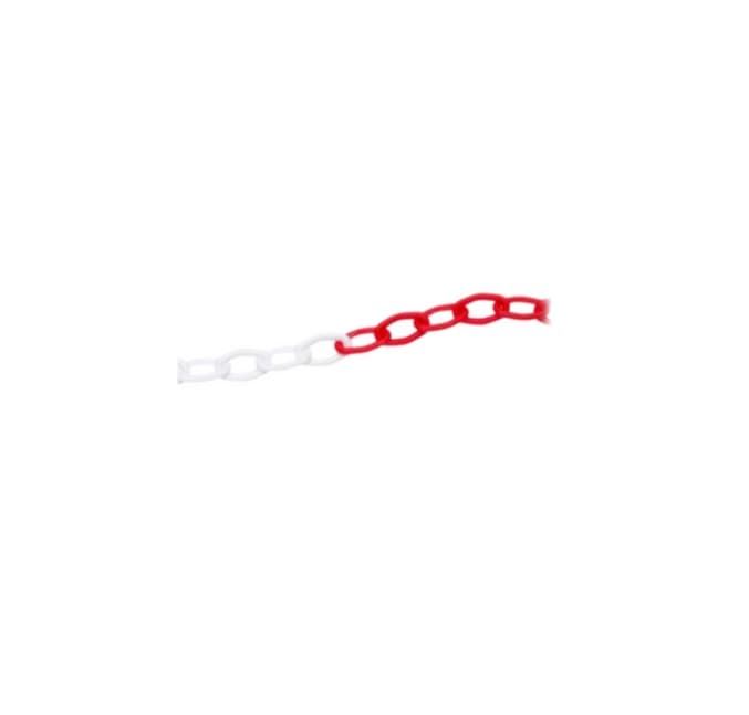 Cadena de plástico blanca/roja (25mm) - Imagen 1